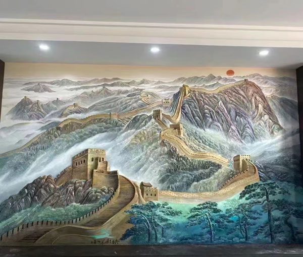 大廳背景墻壁畫(huà)