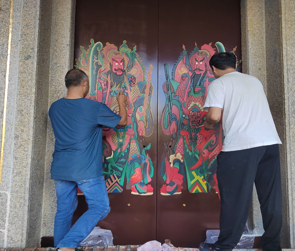 宗祠門(mén)神彩畫(huà)